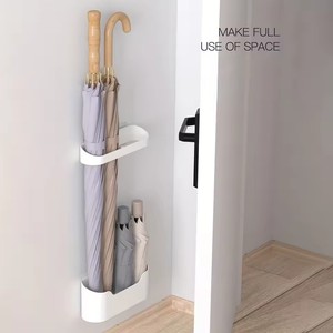 Portaombrelli a parete portaombrelli per uso domestico multifunzionale stile di chiusura senza unghie - Product Image 5