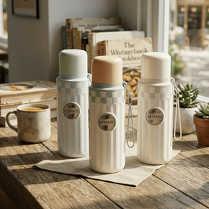 Promozione: Tazza da Viaggio Termica in Acciaio Inox con Isolamento Sottovuoto 24 Ore, Manico, Coperchio, Cucchiaio e Cannuccia, Unisex, Adatta per <span class=keywords><strong>Acqua</strong></span> Bollente - Product Image 3