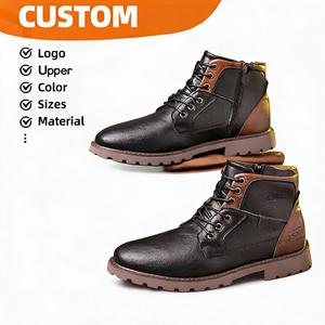 <span class=keywords><strong>Chaussures</strong></span> montantes <span class=keywords><strong>vintage</strong></span> pour hommes avec logo personnalisé, de haute qualité, respirantes, résistantes à l'usure, faciles à nettoyer, antidérapantes et souples - Product Image 2