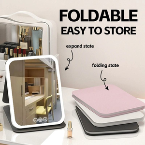 Mỹ phẩm gương với đèn nhựa gấp bảng gương với LED ánh sáng gương trang điểm cá nhân vẻ đẹp gương LED - Product Image 2