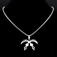 Collar de Acero Inoxidable Plateado con Espada de Guerra, Joyería de la Sabiduría de África Occidental, para Hombre y Mujer, Marca Acofena