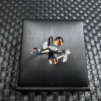 Perles de pierre de lune de Madagascar Bague réglable Pierre précieuse naturelle avec argent S925 Fabriqué pour une fête quotidienne