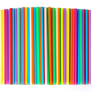 Lot de 500 pailles <span class=keywords><strong>en</strong></span> <span class=keywords><strong>plastique</strong></span> jetables colorées - 8 couleurs pour fêtes - Product Image 1