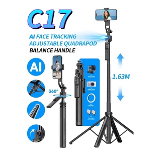 Rastreador DE CARA automático de 360 grados quadrapod C17 trípode giratorio ajustable soporte de teléfono <span class=keywords><strong>selfie</strong></span> <span class=keywords><strong>stick</strong></span> estabilizador con seguimiento AI - Product Image 2