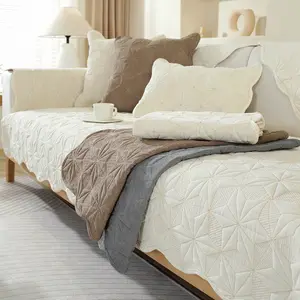 Chenille Solid Color Embroidered Sofa Cushion Cover Bedspread Coverles Comforter Sets Bedding Luxury