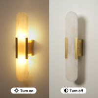 Appliques murales LED modernes en albâtre naturel pour l'intérieur, idéales pour les chambres d'hôtel