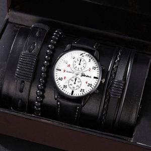 High-End Men's Quartz Wristwatch Fashionable Versatile Bracelet <b>Clock</b> Set Business Gift - Product Image 2