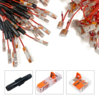 Kabel Harness Pemasangan Sekring Elektronik Kustom Seri 221 Konektor Adaptor 1-Core/2-Core Berlapis Emas Merah PTFE/PBT Elektrikal