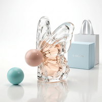 Flacon de parfum en verre à forme unique personnalisée, 50 ml, 100 ml, flacon de parfum pour homme de luxe transparent avec vaporisateur à pompe
