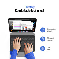 Clavier sans fil avec étui pour iPad Pro 13 2025, avec pavé tactile multi-touch et support magnétique détachable