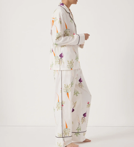 Ensemble de pyjama en coton brossé tricoté ultra-doux à manches longues avec taille élastique pour femme – Tenue de nuit confortable et respirante pour l'hiver et le printemps - Product Image 2