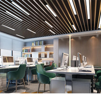 Plafond suspendu moderne en métal en forme de U, tube carré en aluminium, pour centres commerciaux, hôtels, bureaux, ignifuge - Grande Vente