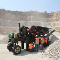 Concasseur à mâchoires mobile compact PE 400x600 PE 200x300 PE 250x400 avec moteur AC et capacité maximale de 40 t/h pour le concassage de pierres dans les mines et les carrières