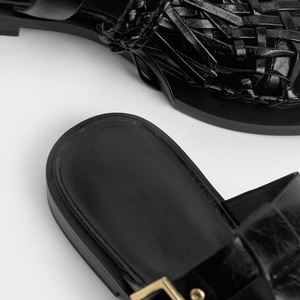 Custom Women Shoe Luxury Slingback <strong>Flat</strong> Loafers Shoes Woven Upper Ladies <strong>Mules</strong> Female Casual Shoes Custom <strong>Flat</strong> Slippers - Product Image 3