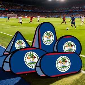 Bannière ovale Belize en tissu tricoté warp-knit pour la promotion publicitaire en extérieur, tente extérieure - Product Image 4