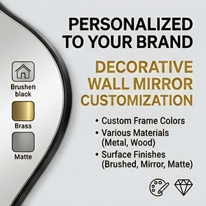 Specchio da Parete Irregolare Personalizzato, Specchio Decorativo con Cornice in Metallo Asimmetrica per <span class=keywords><strong>Soggiorno</strong></span>, Ingresso, Arredamento Casa - Product Image 4