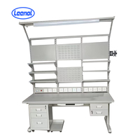 Mesa de Trabajo Industrial Antiestática Leenol, Ajustable en Altura, de Acero Inoxidable Resistente, para Reparaciones Electrostáticas en Taller