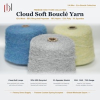 Fil fantaisie personnalisable 4.9NM-1, fil bouclé doux comme un nuage, 55% polyester recyclé GRS, 12% laine, fil fantaisie extensible pour pull épais
