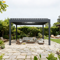 Grande Pergola Extérieure avec Toit à Lamelles en Aluminium pour Jardin, Abri Soleil, Décoration de Maison