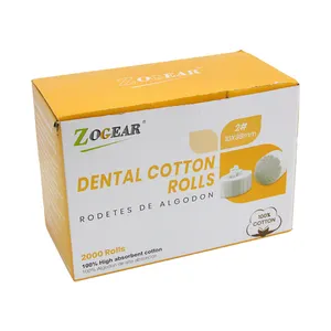 لفافة طبيب الأسنان من القطن للاستعمال مرة واحدة شكل ZOGEAR CW001 بأبعاد 10مم×38مم فائقة الإمتصاص