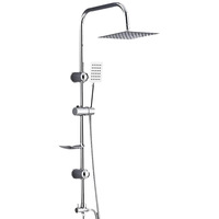 Nouveau style chinois transfrontalier, ensemble de douche mural simple en cuivre avec douchette pluie monobloc, pommeau de douche carré, porte-savon, pour toilettes et baignoire