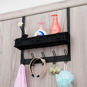 Qua cửa móc tổ chức móc trên cửa lưu trữ giá Khăn giá kệ móc áo móc với giỏ vải lưu trữ Giá móc áo - Product Image 3