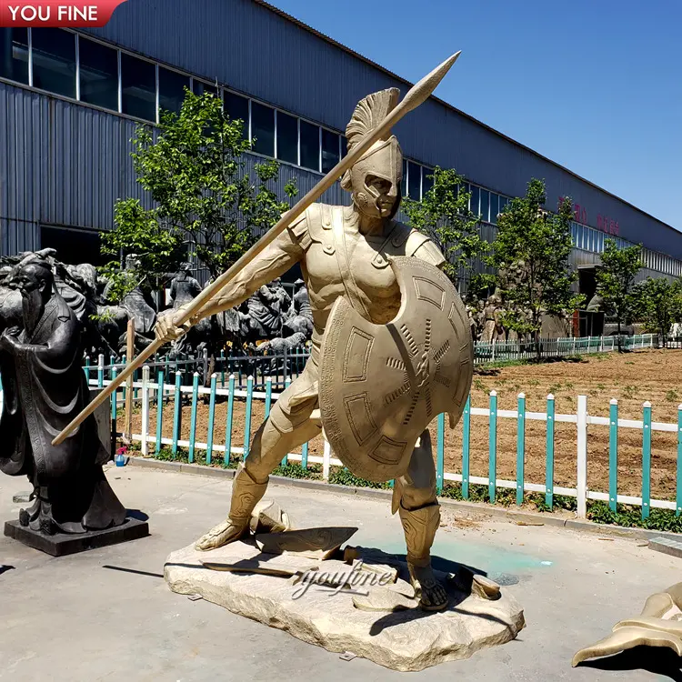 Escultura de Guerrero romano de bronce fundido de tamaño real, a la venta