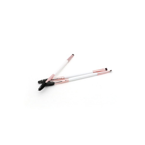 Pinceau de maquillage pour cils à <span class=keywords><strong>angle</strong></span> jetable, baguettes de mascara rose blanc et argent, double brosse - Product Image 6