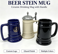 Grande Chope à Bière en Céramique Vintage Grande Capacité avec Décalcomanie, Couvercle et Poignée, Réutilisable, pour Bar, Logo Personnalisé, Souvenir de Festival, Vaisselle