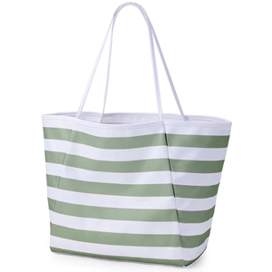 Custom Logo Canvas Long Eco Friendly <b>Waterproof</b> Sand Proof <b>Zipper</b> Closure Shoulder Grocery Tote <b>Bag</b> High Quality Contrasting - Product Image 2