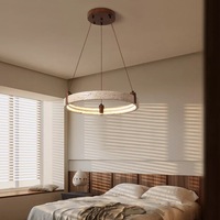 Lustre en pierre de travertin naturel de luxe, design nordique moderne, décoration de chambre à coucher, salon, lustre LED décoratif, finition dorée