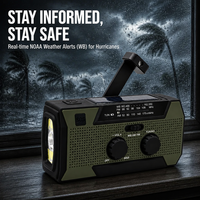 Cargador de Teléfono Solar Multifuncional con Manivela, 5000mAh, Linterna LED, Alarma SOS, Radio Portátil para Camping y Emergencias