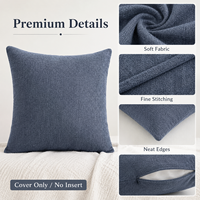 Housse de coussin carrée décorative personnalisable, en tissu tissé texturé doux