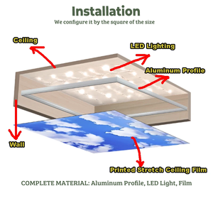 Pellicola per Soffitto Teso FOXYGEN in PVC con Design Ondulato Stampato UV, Profilo e Spatola per Piscine - Product Image 2