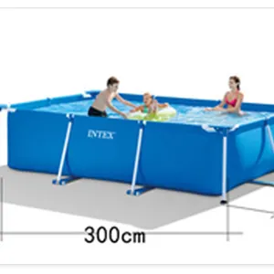 حوض سباحة عائلي سميك من مادة PVC بإطار أنبوب مستطيل غير قابل للنفخ حمام سباحة عائلي للأطفال