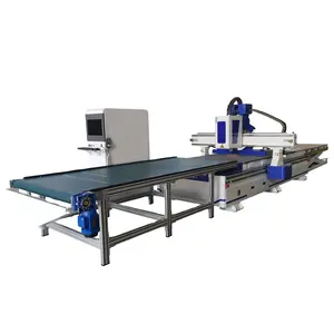Máquina de corte cnc para muebles de cocina, línea de producción inteligente de madera para muebles, fabricación de puertas