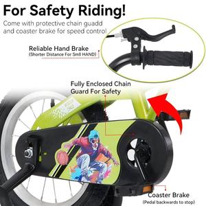 Bicicletta per Bambini da 18 Pollici con Rotelle, Sella e Manubrio Regolabili per Bambini 5-10 Anni, MOQ Basso, Ordini Misti Accettati - Product Image 6