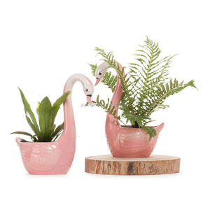 Керамический горшок с изображением лебедя - Product Image 1