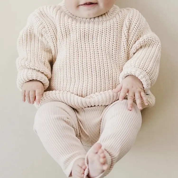 Suéter de punto suave de algodón de alta calidad personalizado de fábrica suéter grueso para niños suéter de bebé
