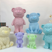 Bouquet d'ours en résine écologique, cadeau pour la Saint-Valentin, ours violent pour la décoration du salon, de la chambre d'enfant ou du bureau