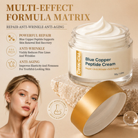 Crème pour le visage au peptide de cuivre bleu GHK-CU, réparatrice, hydratante, à la céramide, au squalane, à l'acide hyaluronique, raffermissante, hydratante, 50g