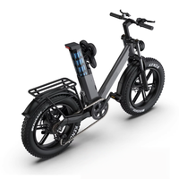 Vélo électrique pliable à gros pneus avec cadre en alliage d'aluminium gris clair, moteur à moyeu arrière, batterie au lithium 48V pour utilisation hors route