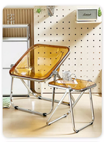 Table basse pliante transparente en acrylique, style nordique moderne, multifonctionnelle avec rangement, pour la maison, l'hôtel et le salon
