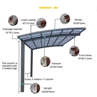 Pérgola Retráctil Plegable de Lujo para Exteriores, Personalizable, Resistente al Sol, al Agua y al Viento, de Aleación de Aluminio y PVC, Motorizada