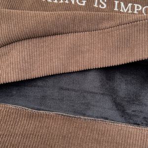 <b>Vintage</b> Corduroy Drop Shoulder Hoodie Wholesale Lapel 500 Gsm <b>Sweatshirt</b> Custom Logo Embroidered Oversized Men's <b>Sweatshirts</b> - Product Image 5