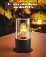Cheminée de table au bioéthanol avec brûleur en PU, temps de combustion prolongé, foyer portable, petite cheminée pour l'intérieur et l'extérieur