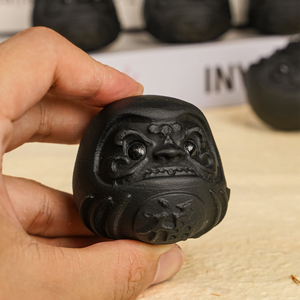 Statue d'<span class=keywords><strong>obsidienne</strong></span> Daruma Cristal noir naturel pour la chance et la <span class=keywords><strong>protection</strong></span> - Product Image 5