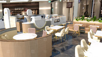 Mobilier de café en bois tendance personnalisé Kiosque de centre commercial Luminaire de restaurant Café moderne Conception de comptoir de bar pour les sucreries