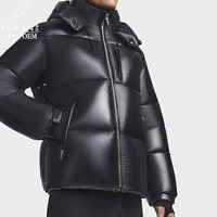 Veste matelassée YuFan personnalisée brillante à capuche, imperméable pour homme, style court et bouffant