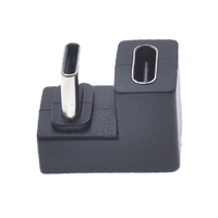 Adaptor pengisian daya Cepat USB C ke USB C, adaptor pengisian daya USB C ke USB C Tipe C, adaptor sudut 65W PVC untuk ponsel, laptop, komputer